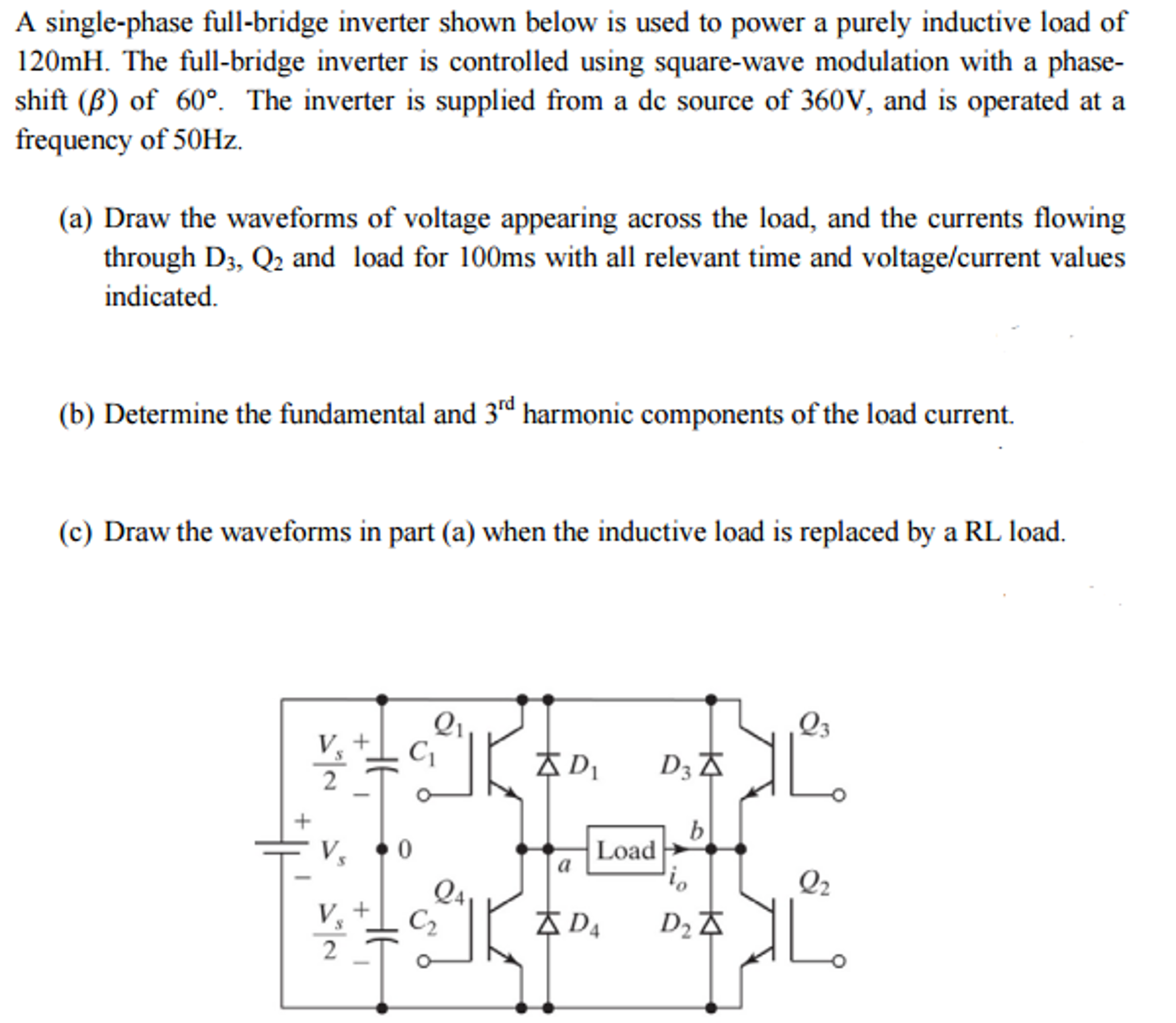 A Single-phase Full-bridge Inverter Shown Below Is | Chegg.com