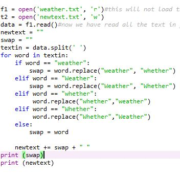 Solved f1 = open("weather.txt', 'r')#this will not load t t2 | Chegg.com