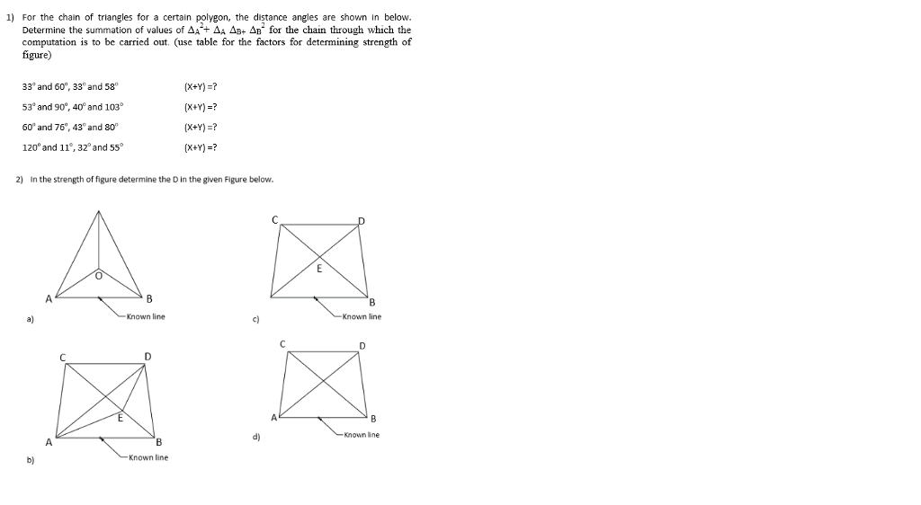 1) For the chain of triangles for a certain polygon, | Chegg.com