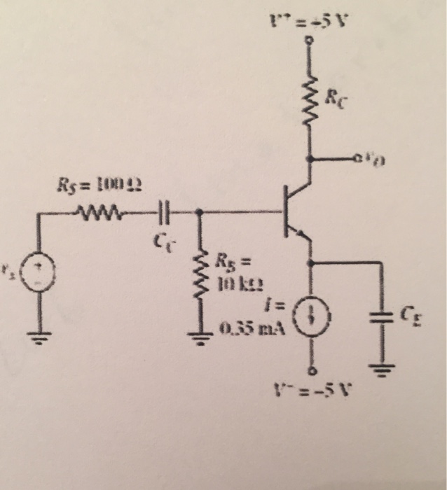 Solved : For the circuit shown, the transistor parameters | Chegg.com