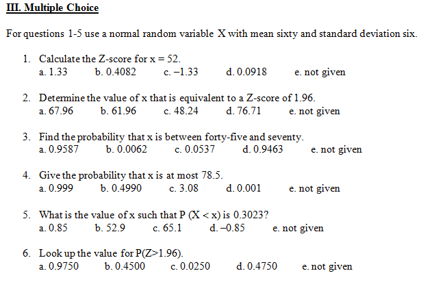 Solved for questions 1 5 use a normal random variable x with chegg