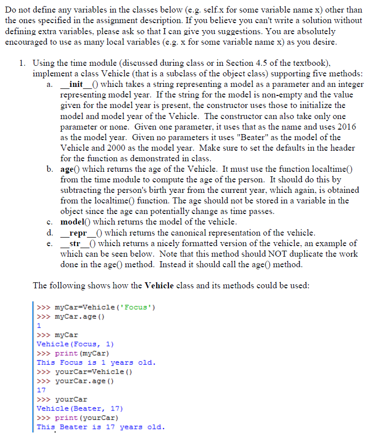 Solved Do not define any variables in the classes below | Chegg.com