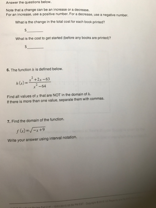Solved Answer the questions below. Note that a change can be | Chegg.com
