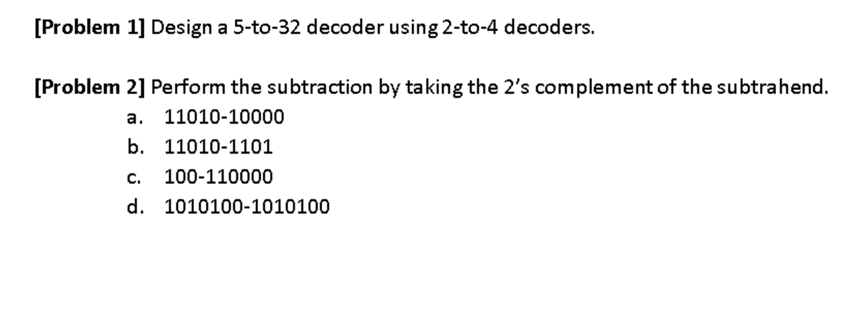 Solved Design a 5-to-32 decoder using 2-to-4 decoders. | Chegg.com