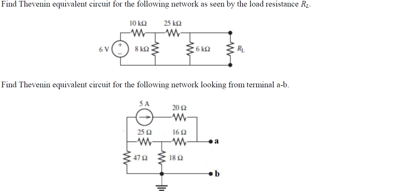 Solved Find Thevenin Equivalent Circuit For The Following | Chegg.com