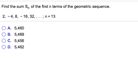 Solved Find the sum Sn of the first n terms of the geometric | Chegg.com
