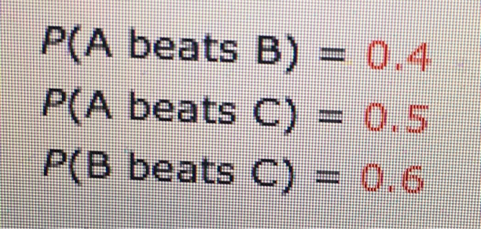 Solved Three Friends (A,B, And C) Will Participate In A | Chegg.com