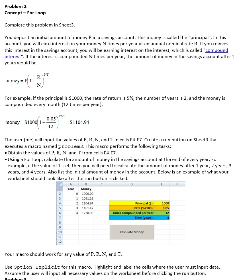 Solved Problem 2 Concept For Loop Complete this problem in | Chegg.com