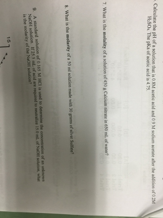 Solved Calculate The PH Of A Solution That Is 0 8M Acetic Chegg