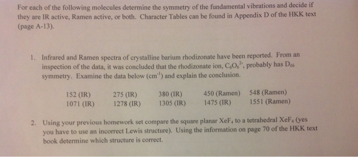 For each of the following molecules determine the | Chegg.com