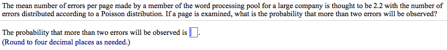 Solved The mean number of errors per page made by a member | Chegg.com