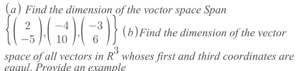 how do you find the dimension of a vector space