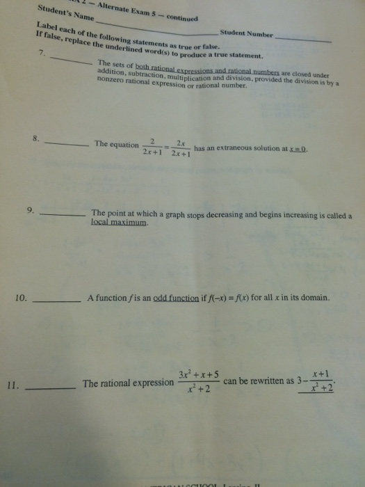 Solved The sets of both rational expressions and rational