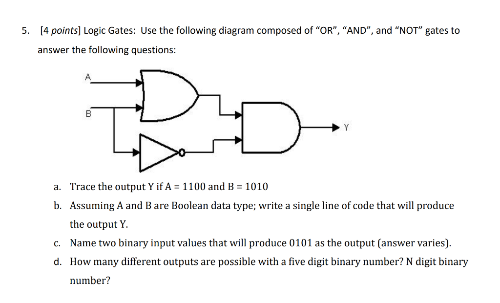 Solved 4 Points Logic Gates Use The Following Diagram Chegg Com