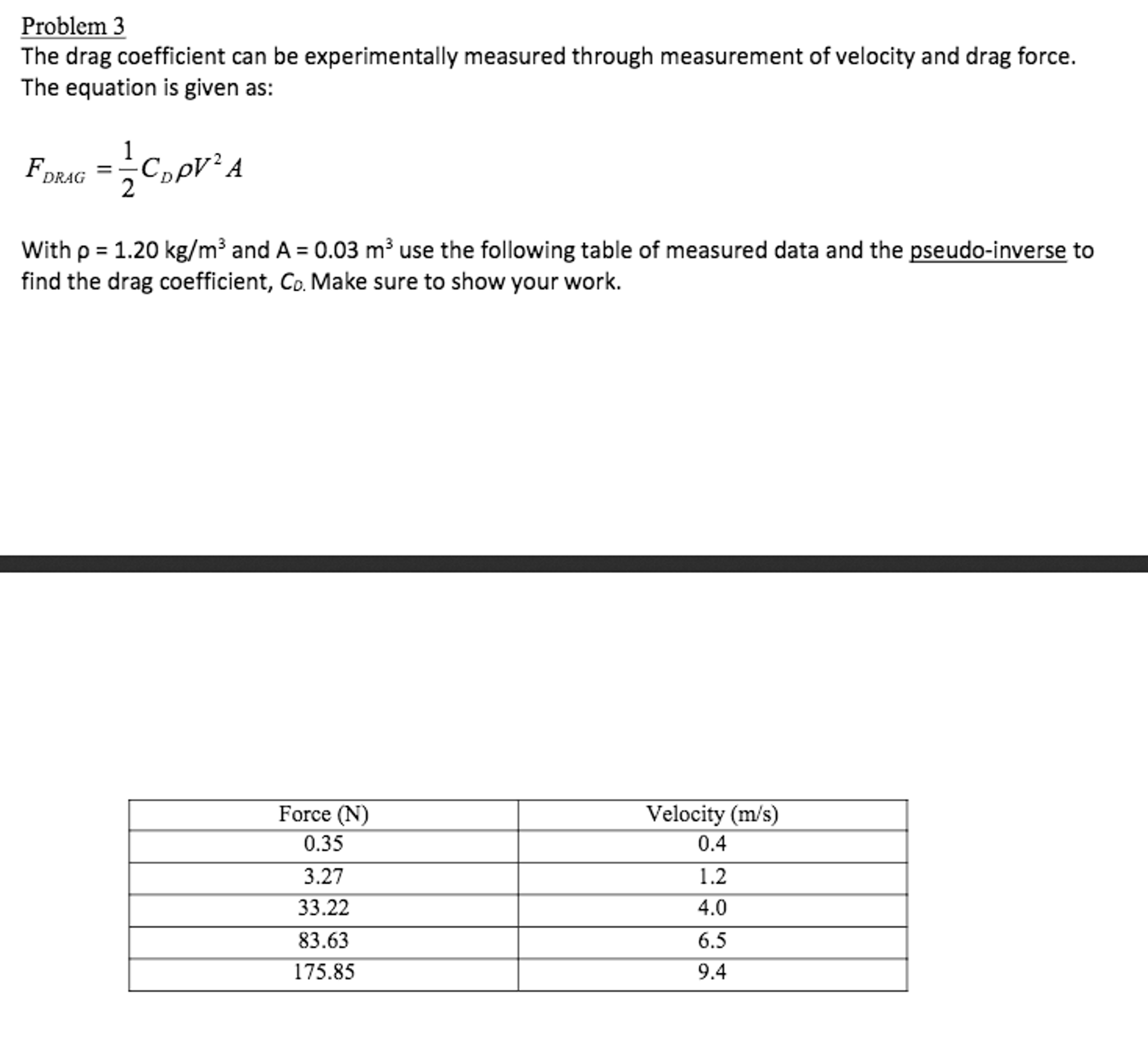 solved-the-drag-coefficient-can-be-experimentally-measured-chegg