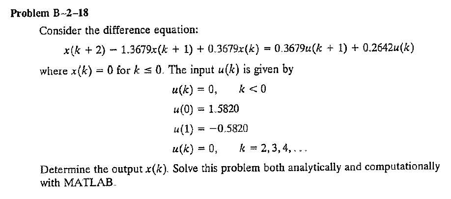 Consider The Difference Equation X K 2