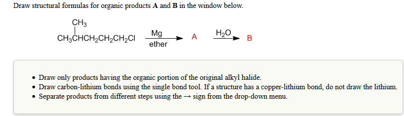 Solved Draw structural formulas for organic products A and | Chegg.com