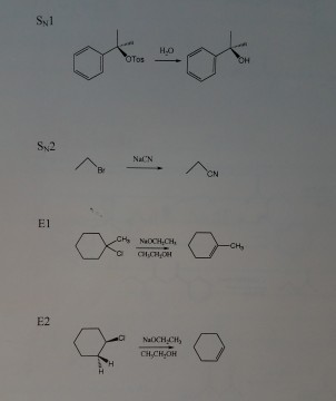 Solved SN1 H-O SN2 NaCN El Ho Na0CHsCH E2 NaDCH2CH3 CHyCHOH | Chegg.com