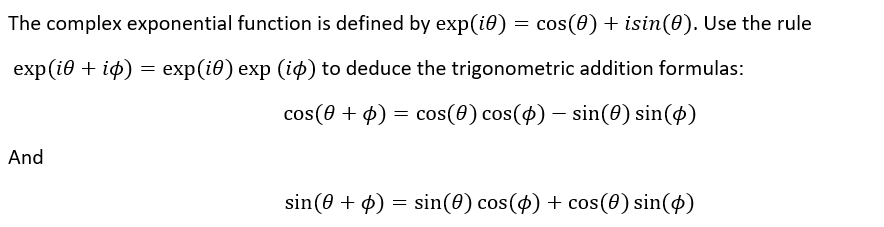 Solved The complex exponential function is defined by exp(i | Chegg.com