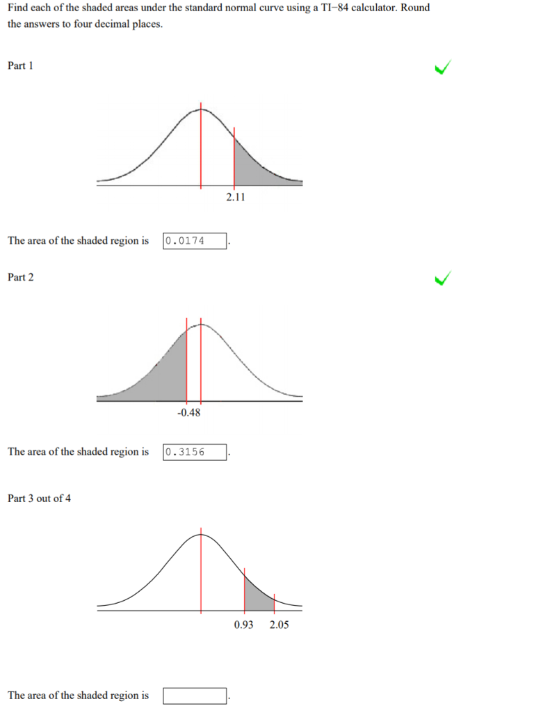 Solved Find each of the shaded areas under the standard