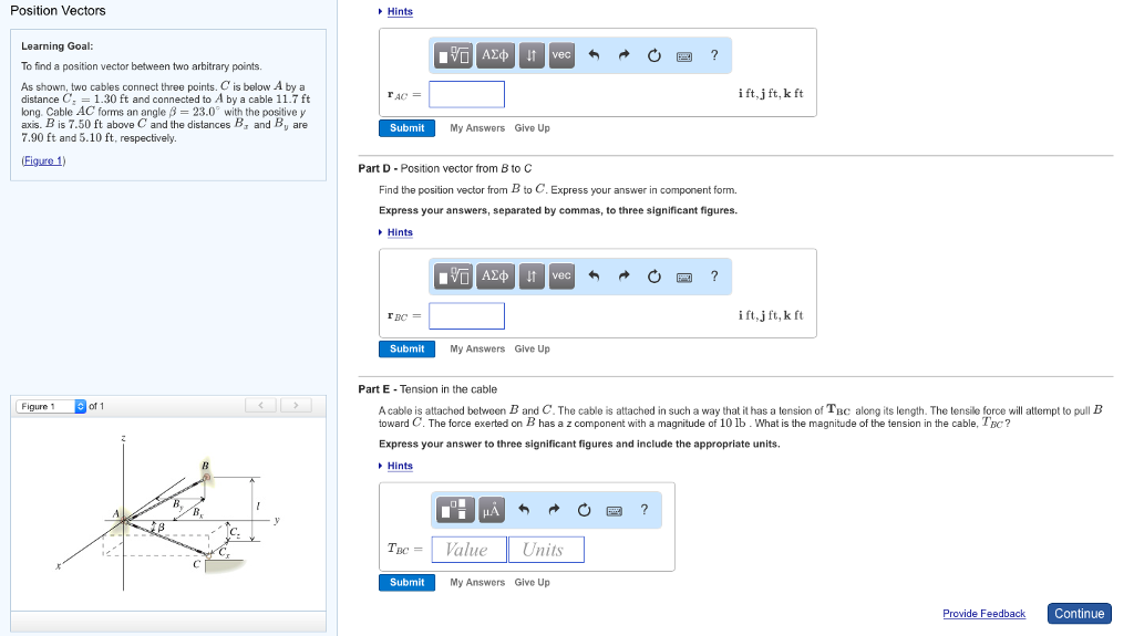 Part A-Position vector from A to B Position Vectors | Chegg.com