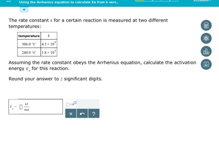Solved The rate constant A for a certain reaction is