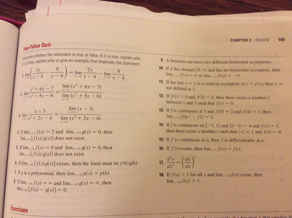 Solved Determine Whether The Statement Is True Or False If 2355