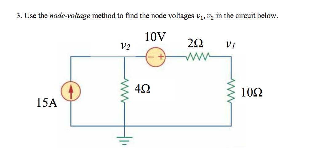 Solved Use the node-voltage method to find the node voltages | Chegg.com