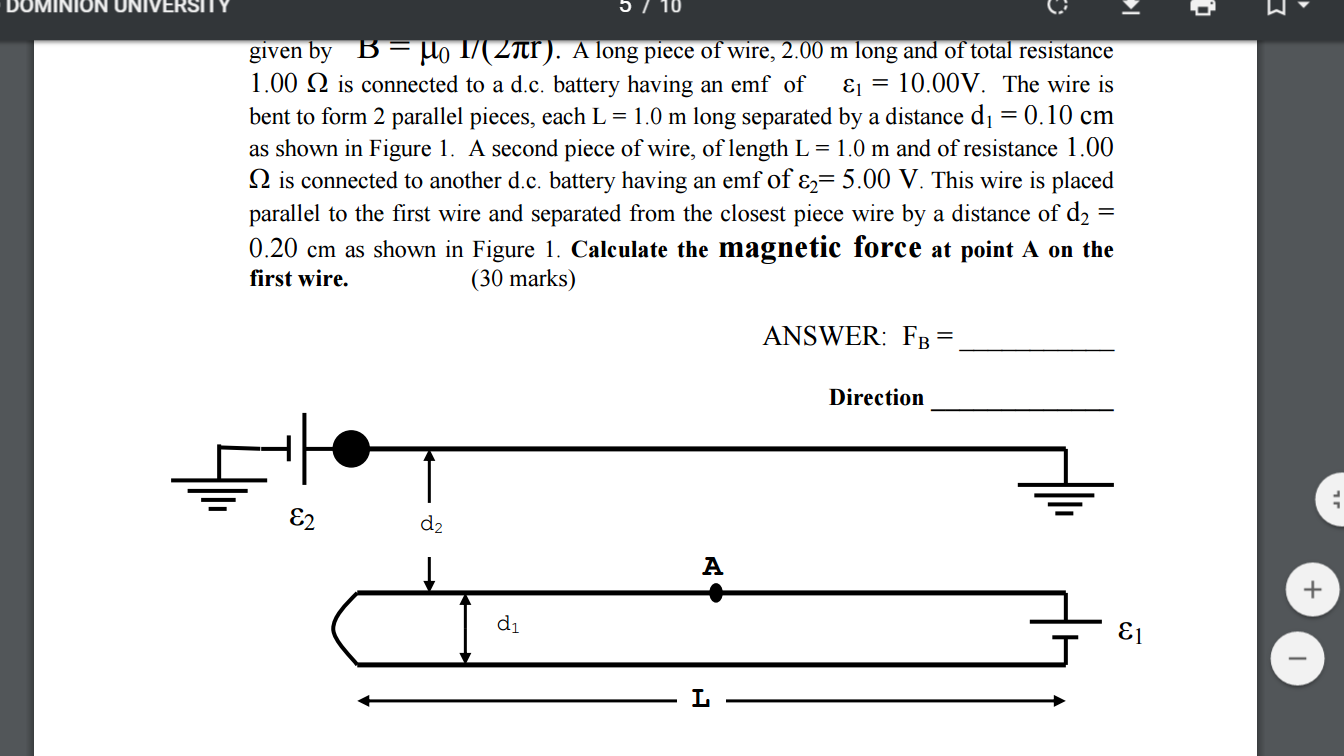 Solved The magnetic field at a distance r from a long, | Chegg.com