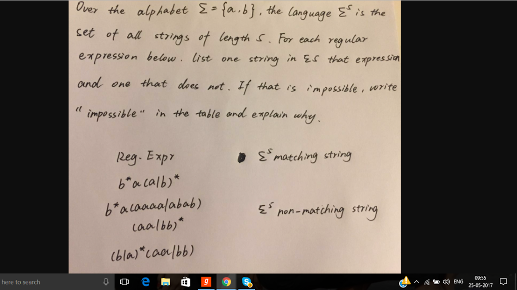Solved Over the alphabet sigma = {a, b}, the language | Chegg.com