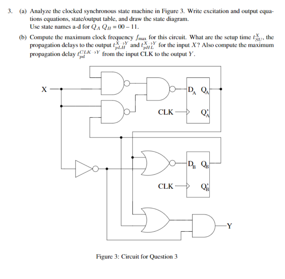 Solved 3. (a) Analyze the clocked synchronous state machine | Chegg.com