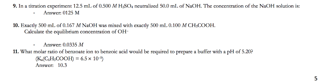 in a titration experiment a 12.5 ml sample of 1.75