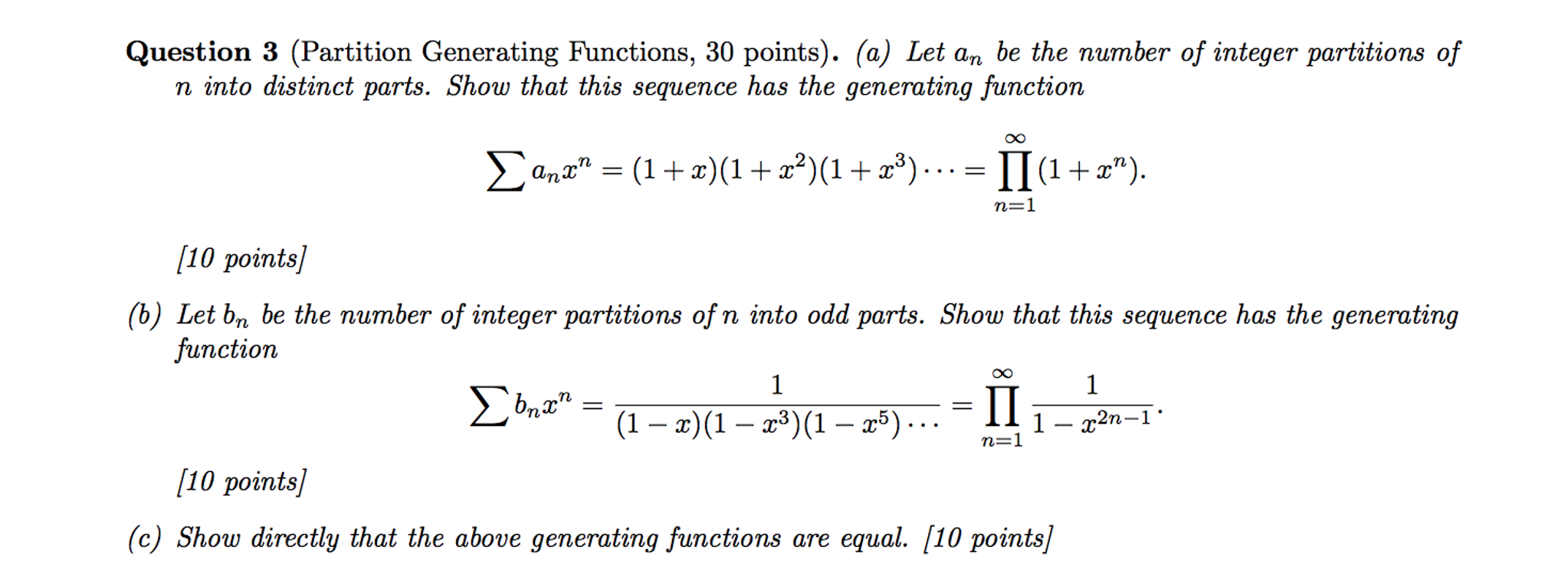 Solved Let a_n be the number of integer partitions of n into