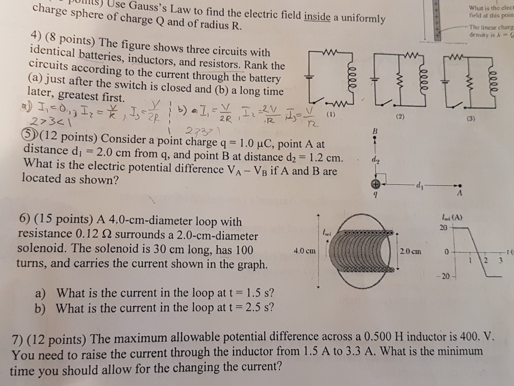 Solved Use Gauss's Law to find the electric field inside a | Chegg.com