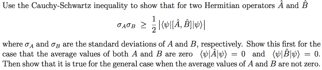 Solved Use The Cauchy-schwartz Inequality To Show That For 