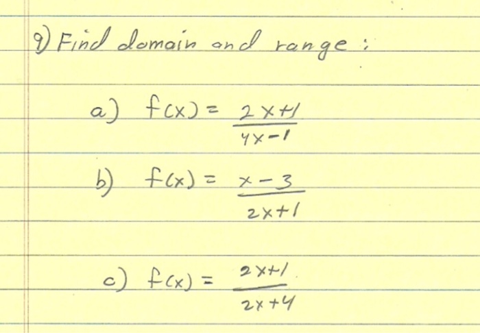 find domain and range of f x )= x 4 x 2