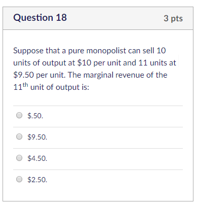 Solved uppose that a pure monopolist can sell 10 units of | Chegg.com