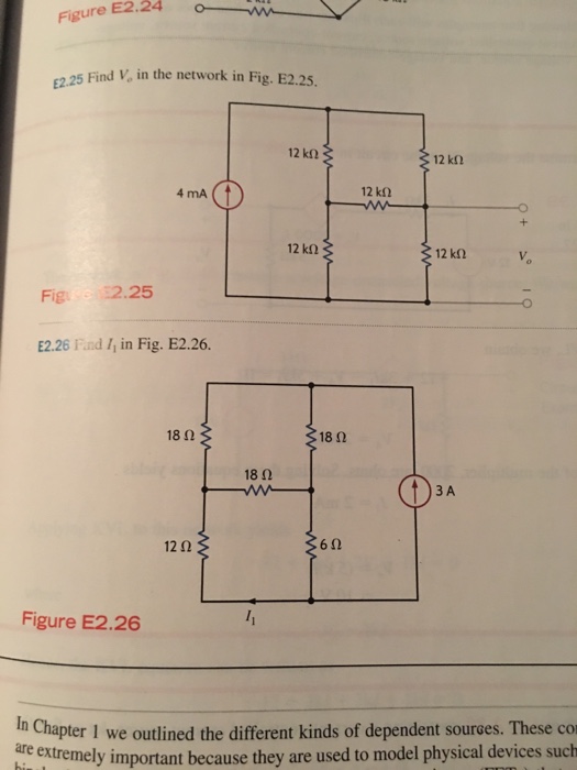 Solved Find V o In The Network In Fig E2 25 Find L 1 In Chegg