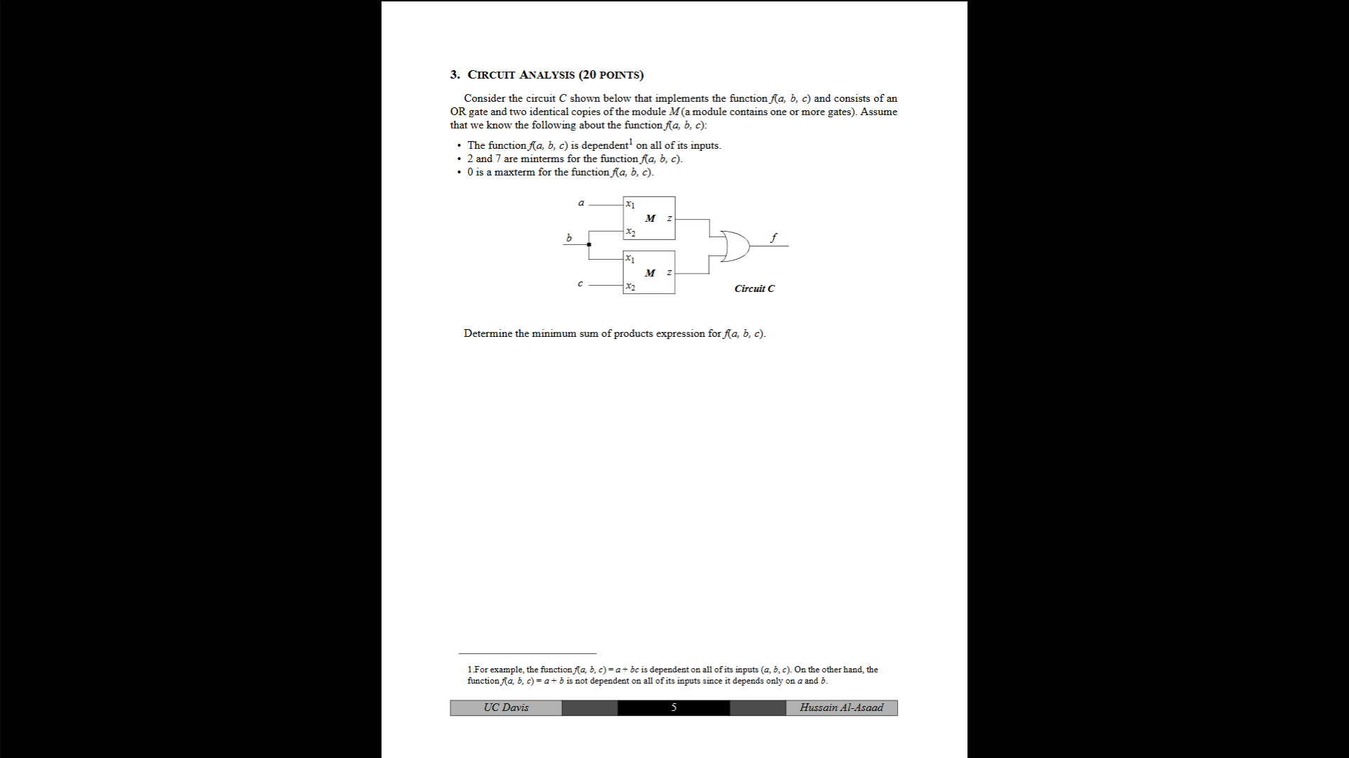 Solved Consider the circuit C shown below that implements | Chegg.com
