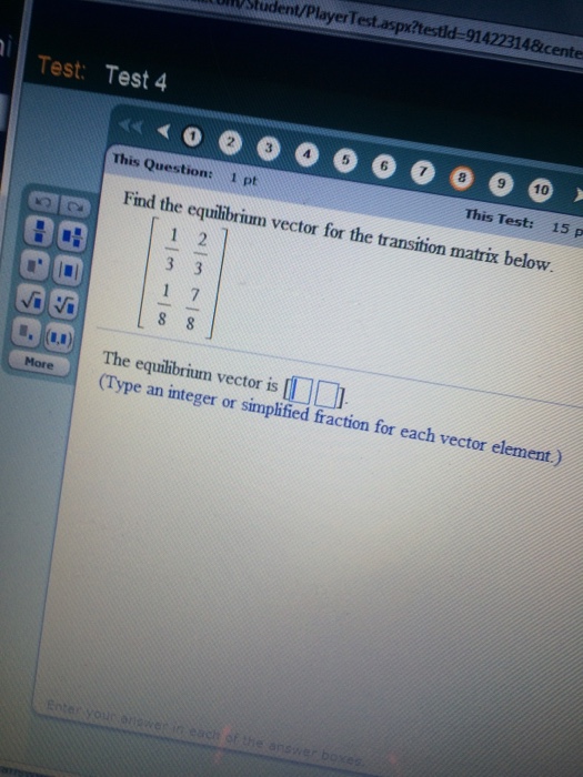 Solved Find the equilibrium vector for the transition matrix | Chegg.com