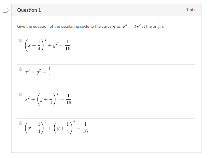 Solved Give the equation of the osculating circle to the | Chegg.com