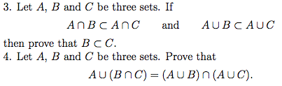 Solved Let A, B and C be three sets. If A Intersection B A | Chegg.com