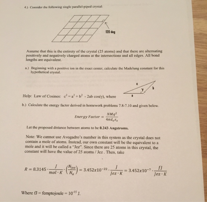 Solved Consider the following single parallel-piped crystal: | Chegg.com