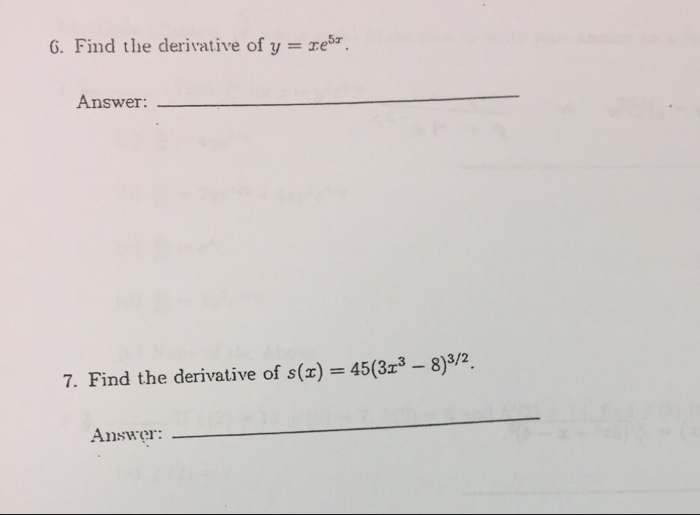 derivative of xe 5x