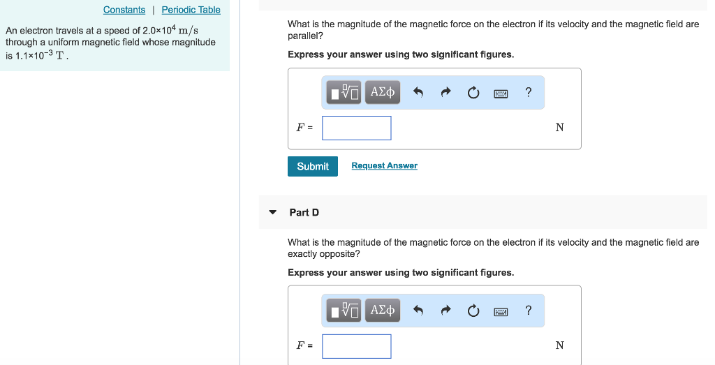 Solved Constants | Periodic Table An electron travels at a | Chegg.com