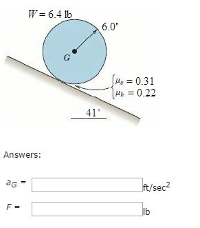 Solved The solid homogeneous cylinder is released from rest | Chegg.com