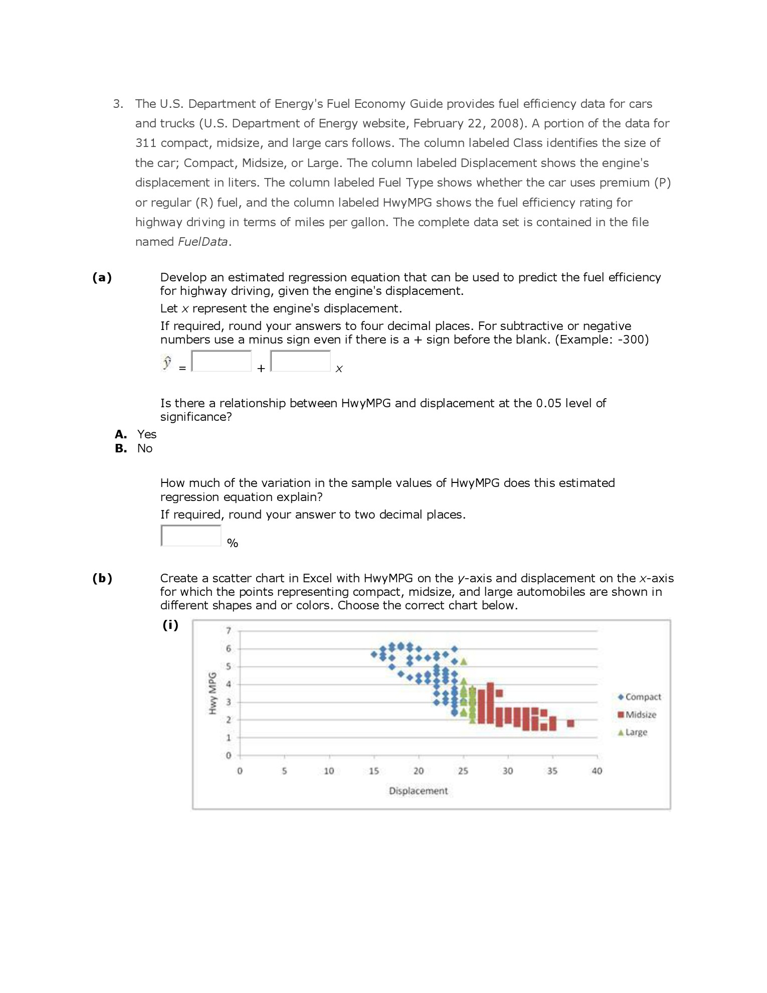 Solved 3. The U.S. Department of Energy's Fuel Economy Guide