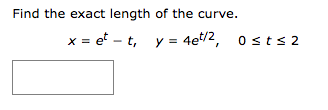 find the exact length of the curve formula