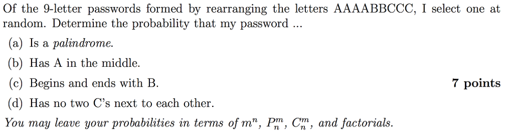 Solved Of The 9 letter Passwords Formed By Rearranging The Chegg