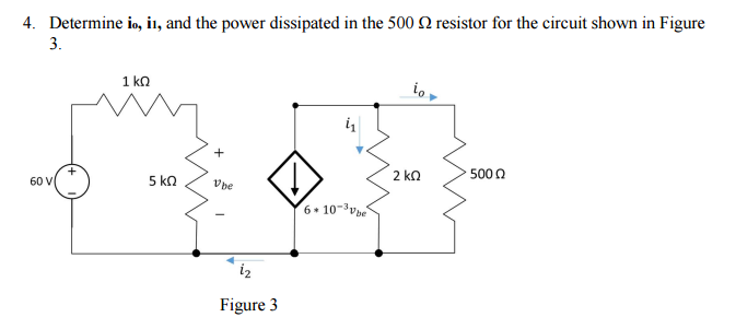 Solved Determine i_o, i_1, and the power dissipated in the | Chegg.com